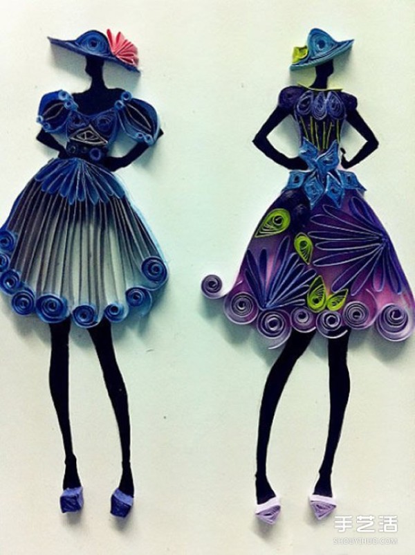 Appreciation of particularly beautiful quilling paper pictures, three-dimensional paper quilling works