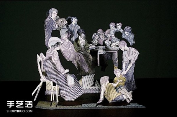 Photos of exquisite hand-cut paper-cut stamps for banknote paper-cut art works