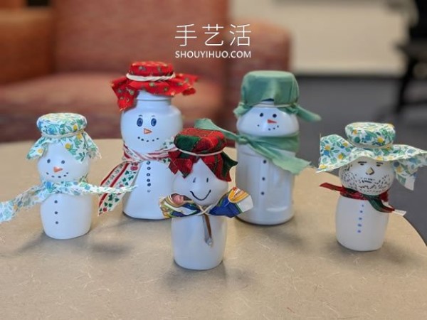 It only takes a few minutes! Milk bottle handmade cute snowman