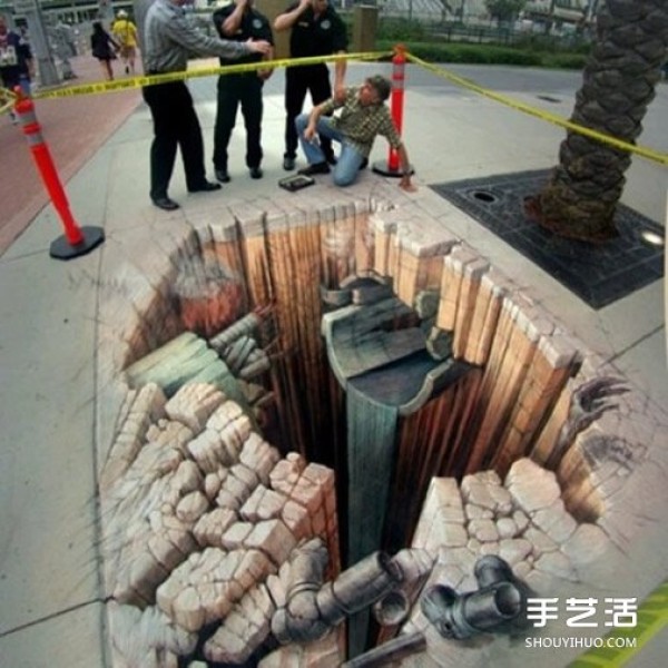 Street 3D three-dimensional paintings, appreciate 3D street graffiti pictures