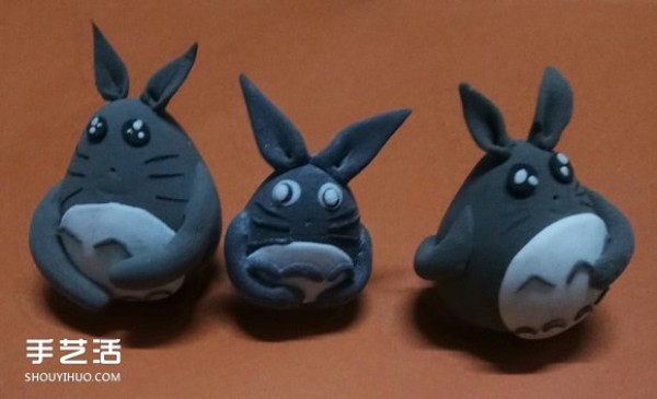 How to use ultra-light clay to make Totoro, ultra-light clay Totoro tutorial illustration