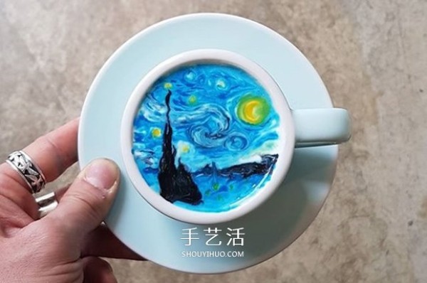 Bringing world-famous paintings into the art of coffee latte art that makes you reluctant to drink them