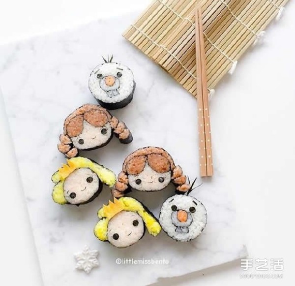 Cute Japanese cartoon sushi pictures will make you reluctant to eat them! 