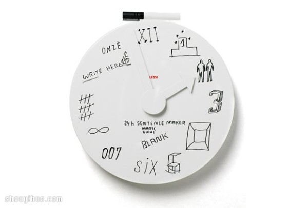 Creative wall clock product design that is convenient for writing and wiping