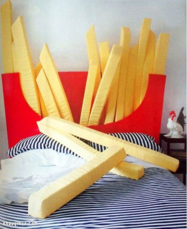 The super funny French fries bed design allows you to sleep with crispy French fries. Mian