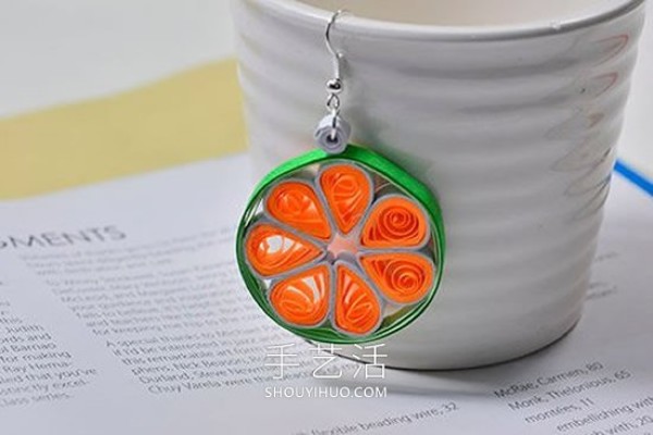 Just like lemon slices! Creative handmade paper earrings tutorial