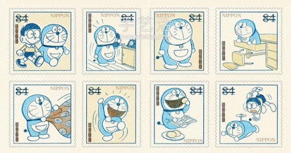 Retro version of Doraemon stamps! Hand-painted nostalgia to commemorate the 50th anniversary