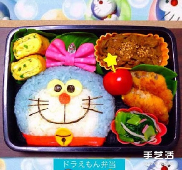 Japanese loving cartoon bento picture, cartoon character pattern bento work