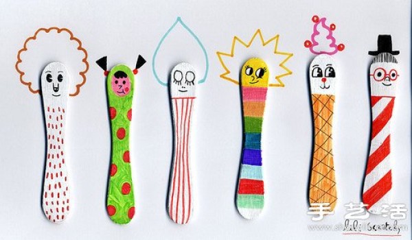 Ice cream sticks/popsicle sticks turn waste into treasures DIY hand-painted villains