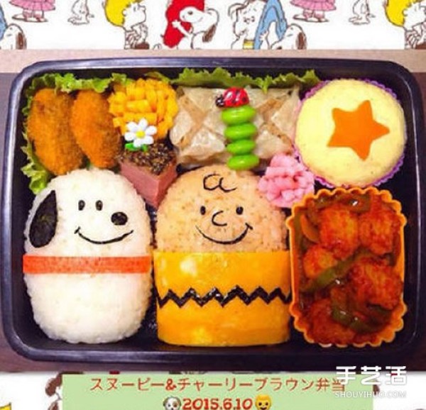 Japanese loving cartoon bento picture, cartoon character pattern bento work