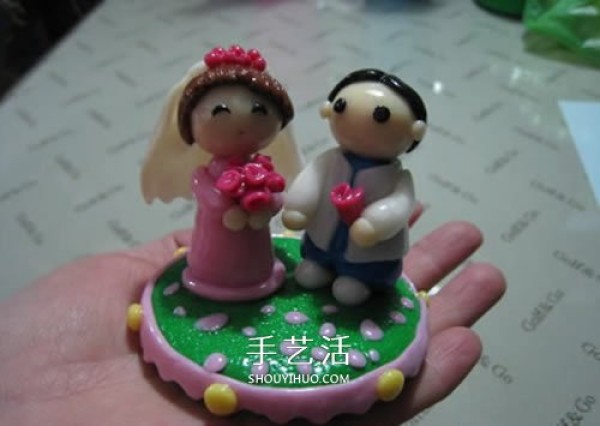 How to make soft clay wedding dolls and beautiful wedding decorations