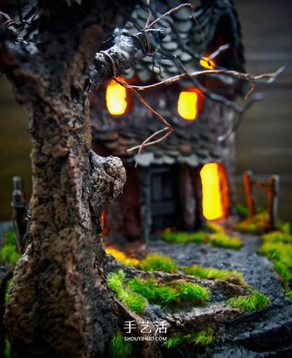 Tutorial on homemade Halloween haunted house model, gorgeous and realistic! 