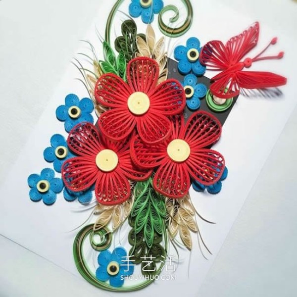 Simple and beautiful paper-quilled flower painting tutorial illustrated