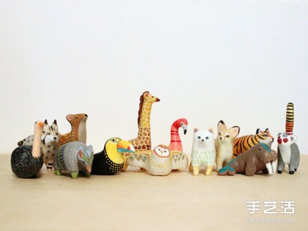 Animal-shaped mini clay dolls, super small and cute clay doll works