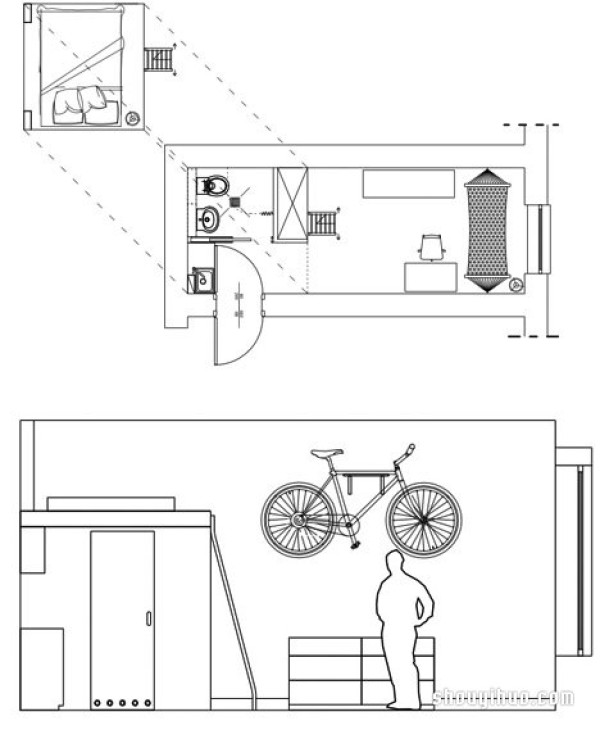 Small and simple houses are popular in the renovation of 13 square meters apartments in Poland