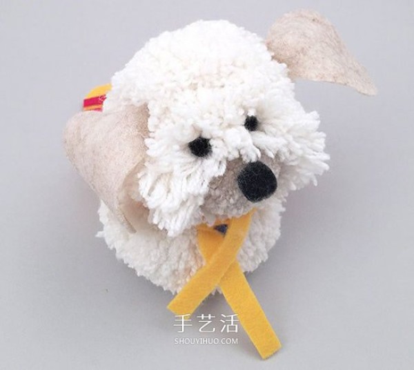 Yarn ball creative DIY to make a super cute dog with a cloak