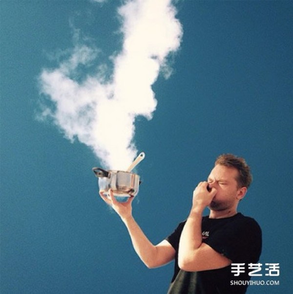 Simple and interesting optical illusion photography teaches you how to play with clouds