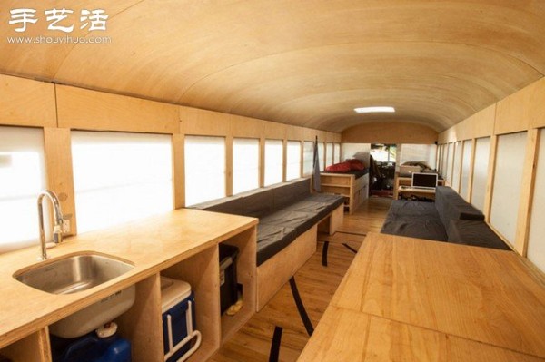 DIY conversion of old buses into oversized RVs