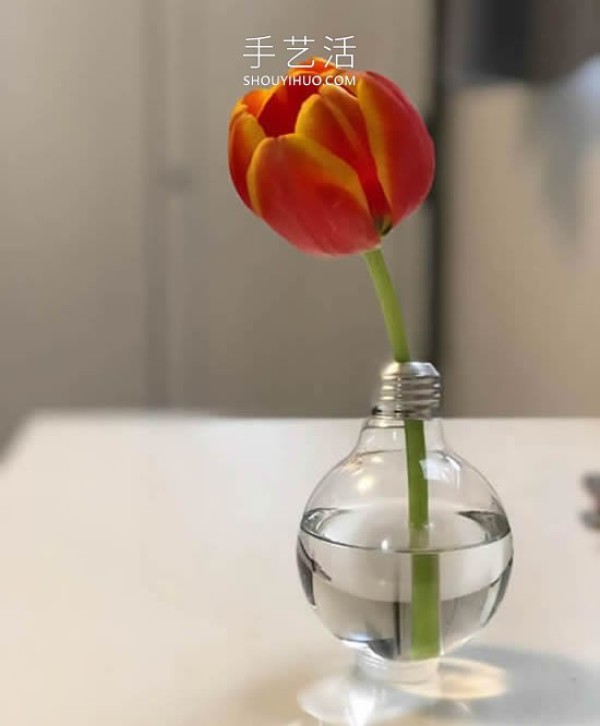 Minimalist style! How to DIY an elegant vase using old light bulbs