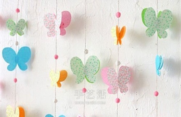 How to make butterfly ornaments with illustrations of handmade butterfly decorations from colored paper