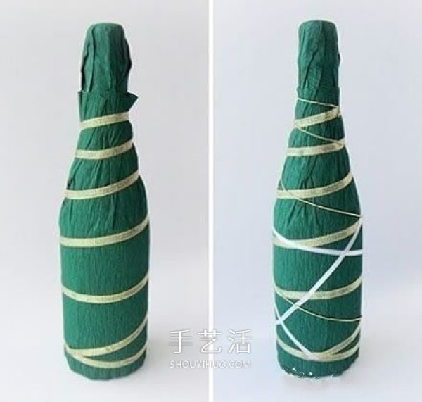 DIY method of champagne gift, method of packaging champagne for holiday gift