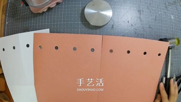 Detailed step-by-step diagram of how to make a homemade mini leather bucket bag