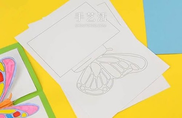 How to make a butterfly greeting card, how to make a three-dimensional butterfly greeting card with illustrations