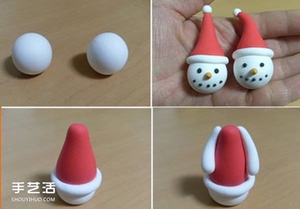 How to make an ultra-light clay snowman and make a hand-made snowman doll from clay