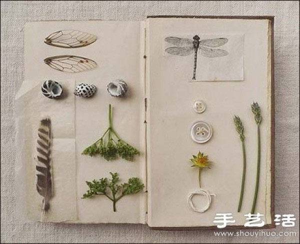 Creative collage DIY of inconspicuous small objects