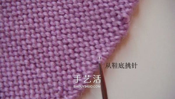 The knitting method of high shoe tube baby shoes and stick knitting baby warm woolen shoes