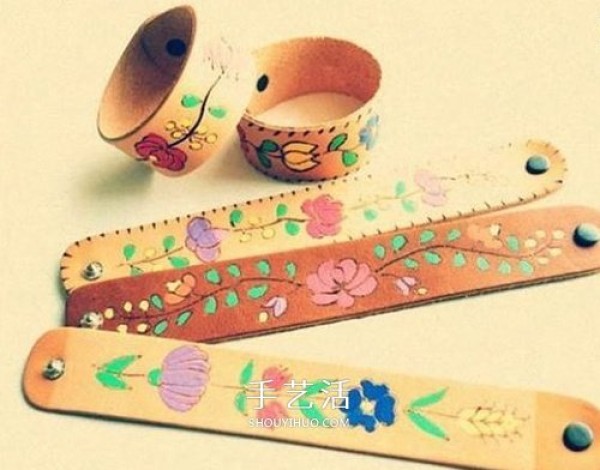 Pyrography on leather! How to make DIY beautiful leather burnt flower wristband/bracelet