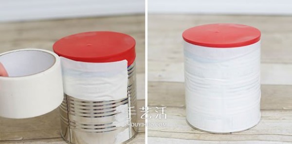 Tutorial on how to make toy drums from milk powder cans