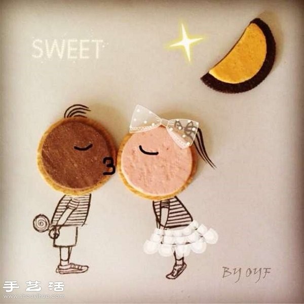 Creative cookie paintings by OYF, a beautiful girl born in the 90s