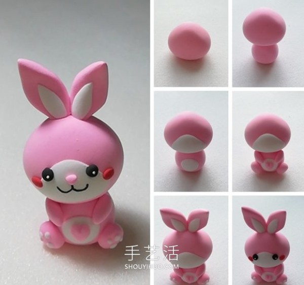 Illustration of how to make cute little animals by hand using ultra-light clay