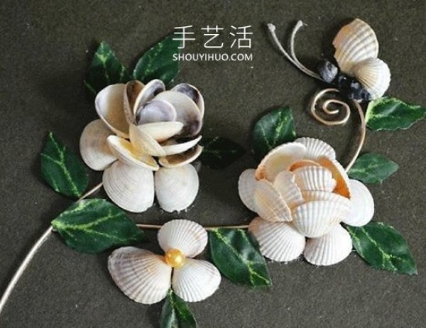 Tutorial on how to make hand-made flower decorative paintings from shells