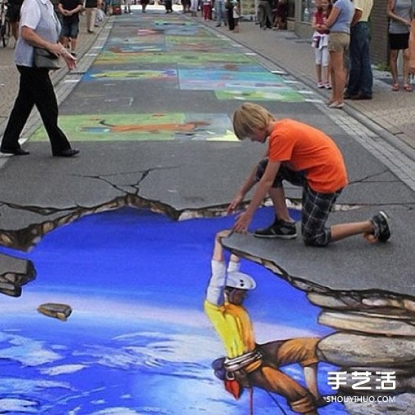 Street 3D three-dimensional paintings, appreciate 3D street graffiti pictures