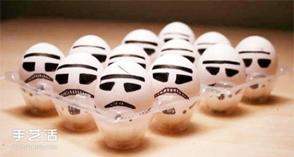 Drawing cute pictures on eggs, appreciating simple and cute hand-painted expressions on eggs