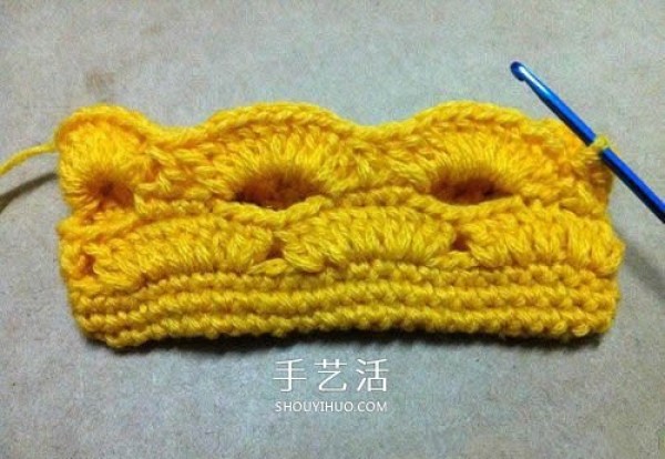 Illustrations of how to knit a crochet bag from a hollow woolen storage bag