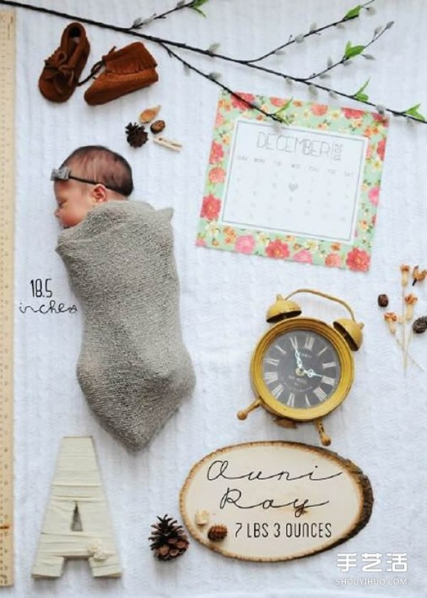 Appreciation of creative baby photos with the help of small things in daily life