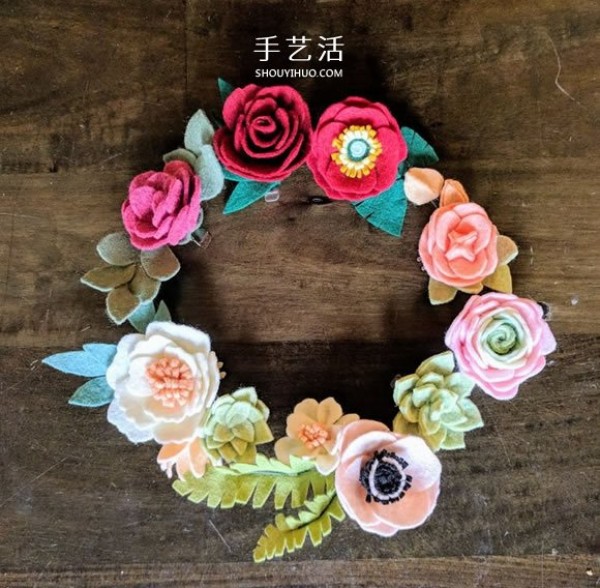 How to make lots of felt flowers and DIY a beautiful garland headdress