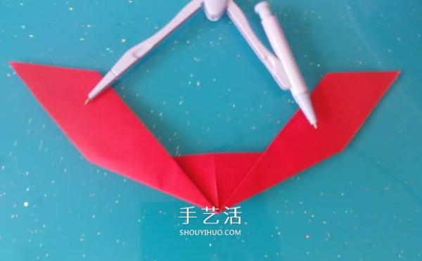 Illustration of how to fold love wings by hand with a heart that has wings that can fly