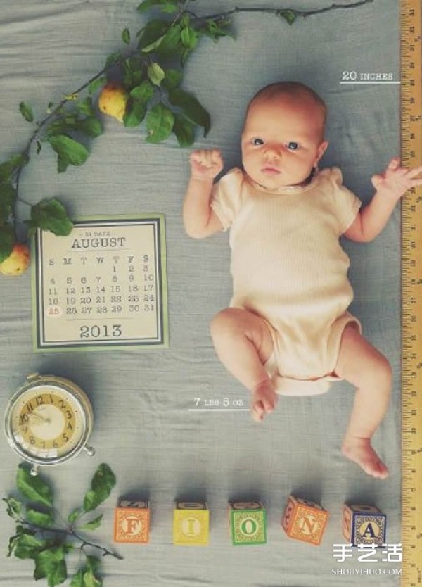 Appreciation of creative baby photos with the help of small things in daily life