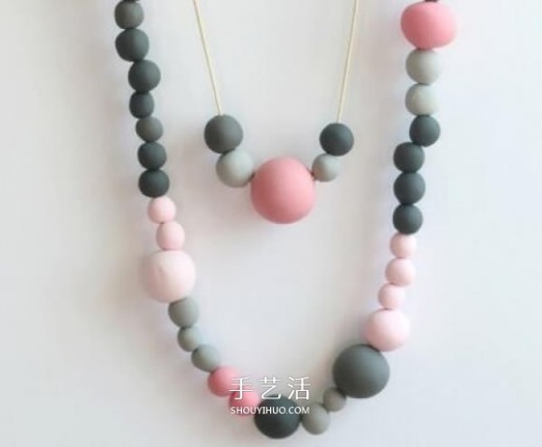 Ultra-light clay beaded necklace DIY homemade clay necklace