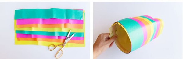 How to make a colored paper lantern, illustrate the steps of making a simple lantern