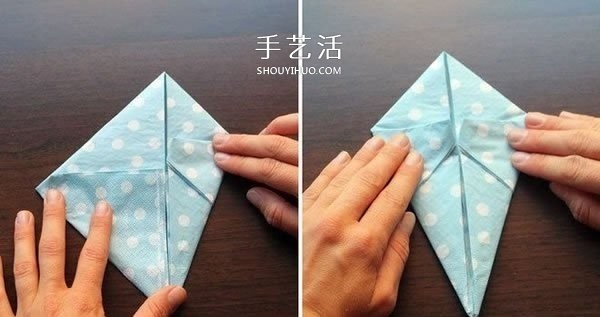 How to kill boredom by making origami rabbit heads on napkins