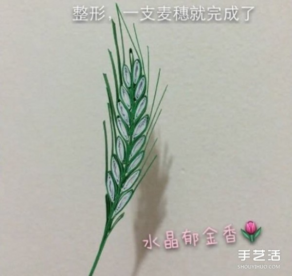 How to make hand-made rolling paper wheat ears using the method of paper making wheat ears illustration