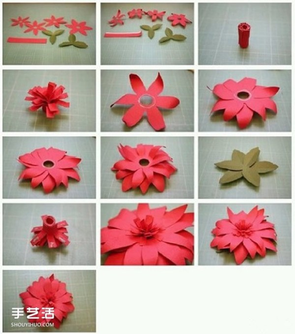 Illustrations of the making process of eight kinds of beautiful paper flowers and three-dimensional paper flowers