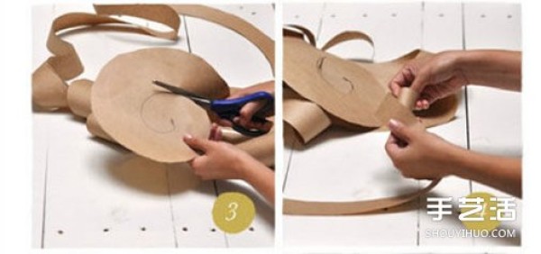 The tutorial of making roses from kraft paper can be used as beautiful wall decorations