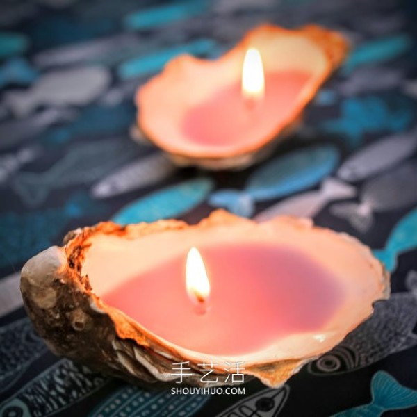 A simple way to make beautiful candles by reusing oyster shells