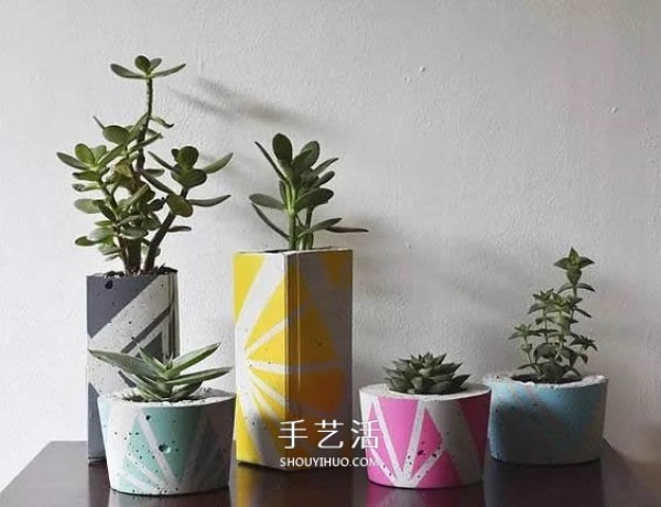 The process of making flower pots with cement is simple and has a healing effect! 